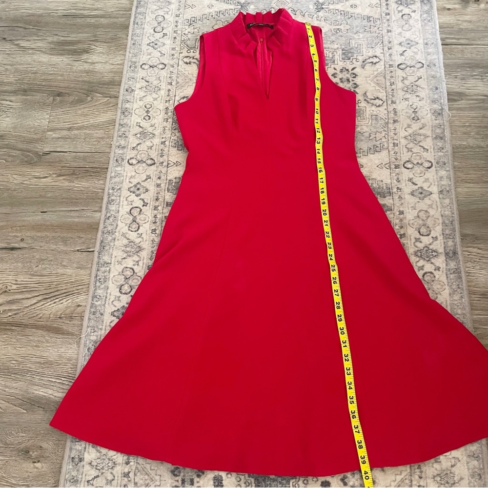 Black Halo Bright Red Sleeveless A-Line Midi Dress - Picture 7 of 8
